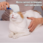 Pet Deshedding Brush, Two-in-One Grooming Comb with Stainless Steel Teeth and Non-Slip Handle