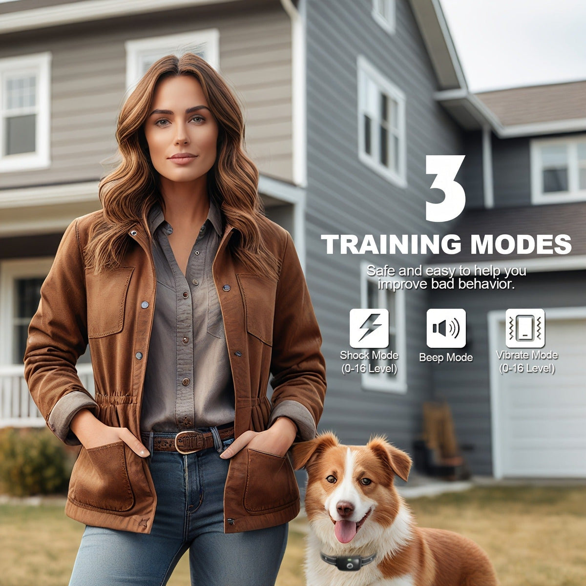 Dog Training Collar Black Remote Set with IP68 Receiver, 1640-Foot Range and One- to Three-Receiver Options