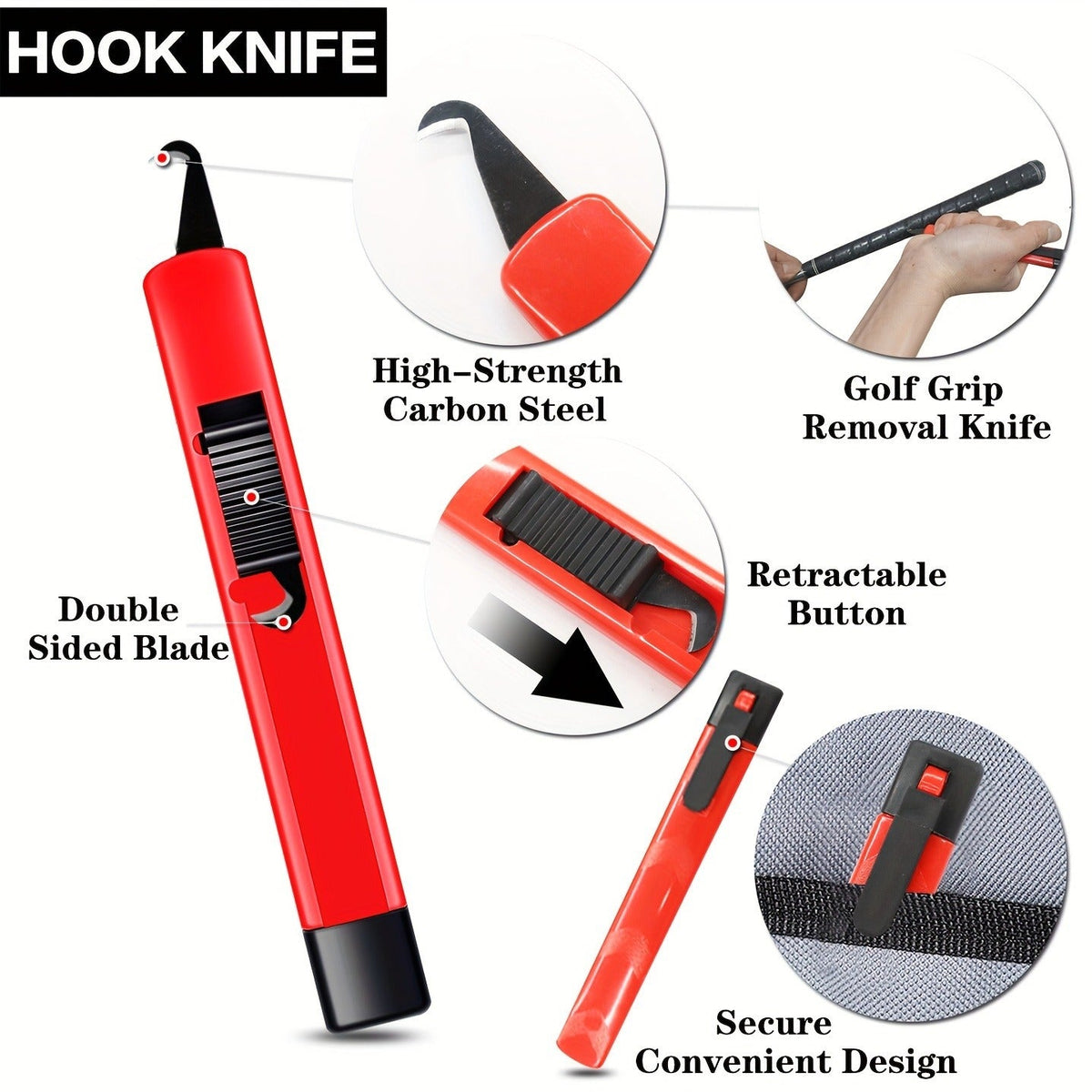 Golf Club Regripping Kit with 5 oz Solvent, 15 Tape Strips, Hook Knife and Rubber Vise Clamp