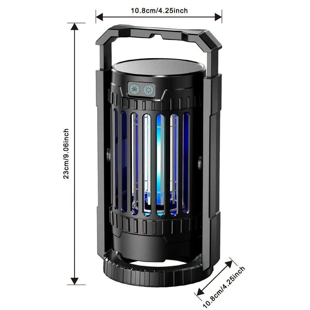 Rechargeable Lantern Bug Zapper with Blue Grid Light, Swivel Base, USB-C Cable and Cleaning Brush