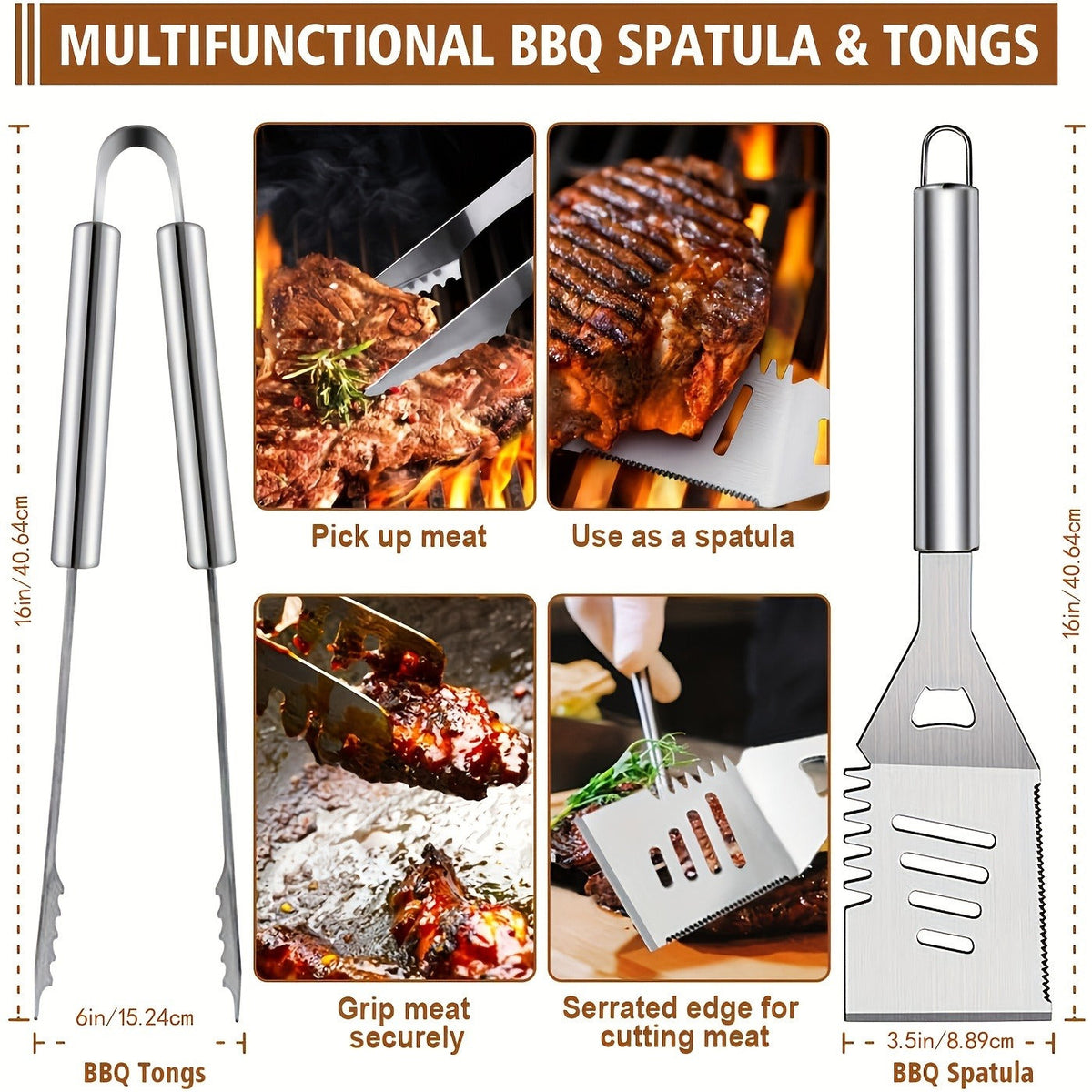 Thirty-Six-Piece BBQ Grill Tool Kit with Carry Case, Two Grill Mats, Heat Glove and Cooking Utensils