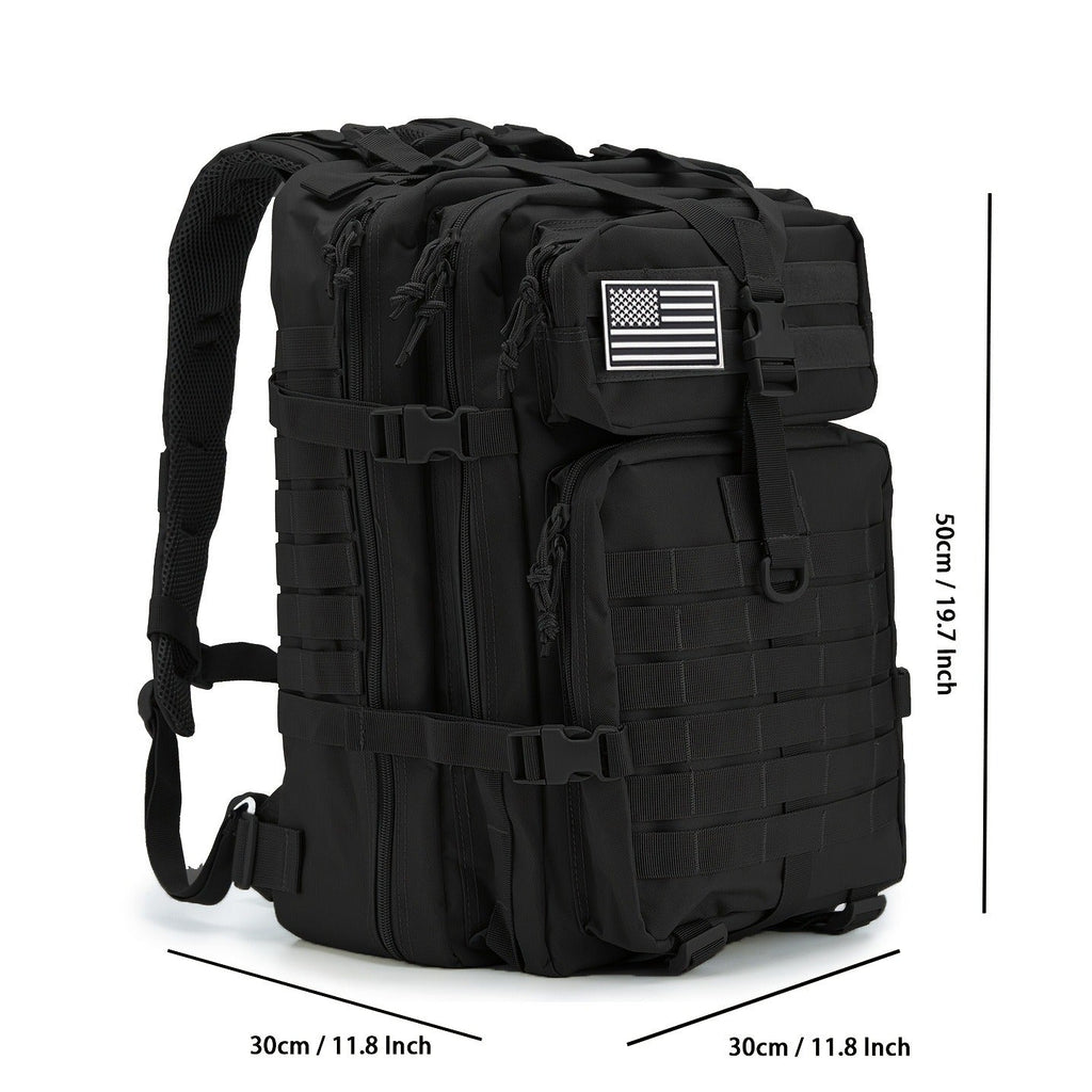 Hunting Rucksack Tactical Hiking Backpack Durable Polyester Multifunctional Camping Backpack with Utility Pocket Zipper Chest Adjustment