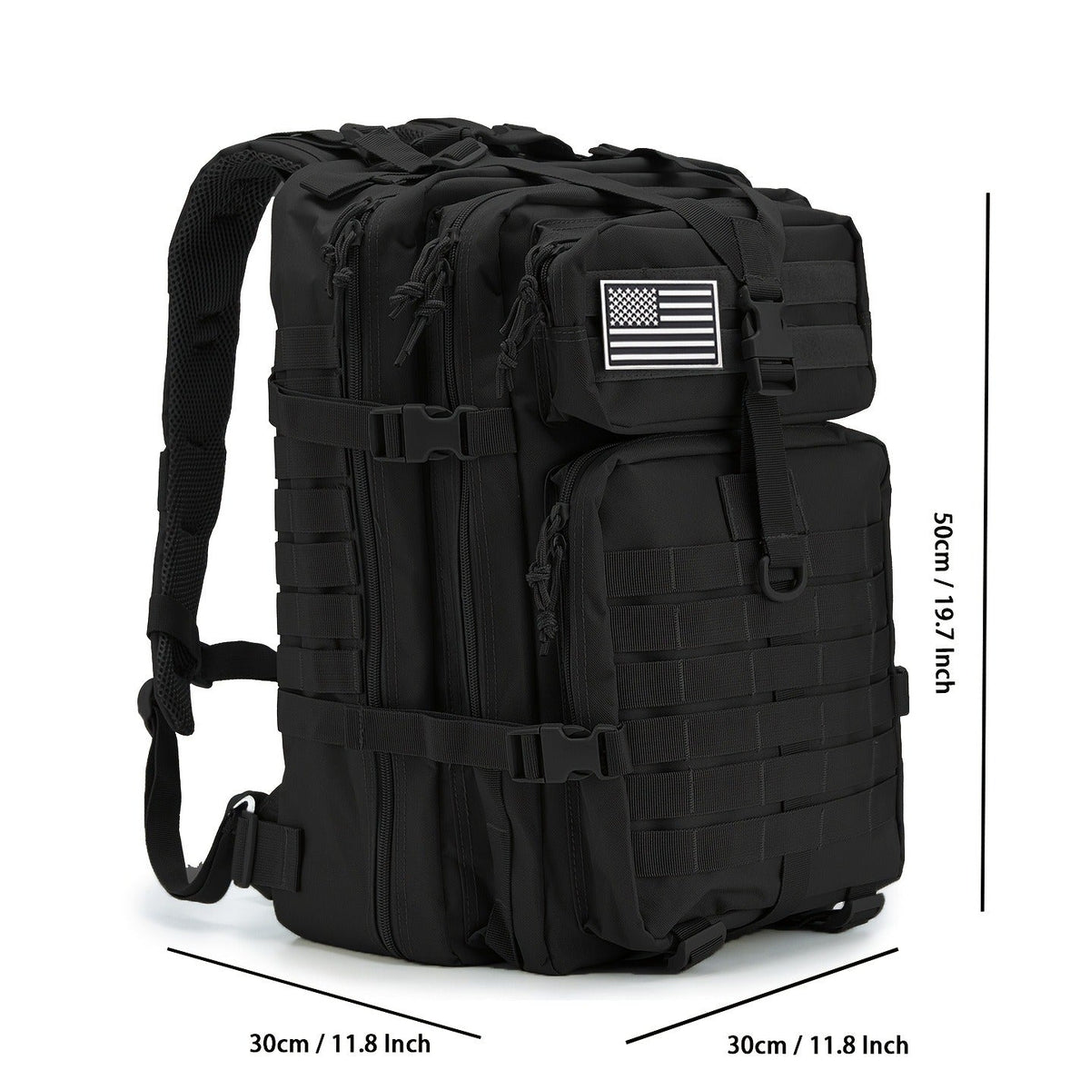 Hunting Rucksack Tactical Hiking Backpack Durable Polyester Multifunctional Camping Backpack with Utility Pocket Zipper Chest Adjustment