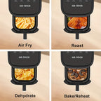 Air Fryer 5 Quart 8-in-1 Electric Hot Air Oven 1350W with LED Touchscreen & 360° Hot Air Circulation