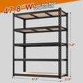 5-Tier Garage Shelving Unit, Metal & Wood Storage Shelves, Adjustable Utility Rack for Garage, Basement
