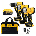 Cordless Power Tool Combo Kit for Dewalt 20V Battery - Impact Wrench 1500Nm, Brushless Drill & Screwdriver Set for Home & Construction