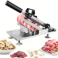 Manual Meat Slicer, Stainless Steel Food Slicer with Adjustable Thickness, Sharp 430 Steel Blade for Slicing Frozen Meat