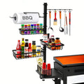 Griddle Caddy Organizer with Paper Towel Holder & Spice Rack