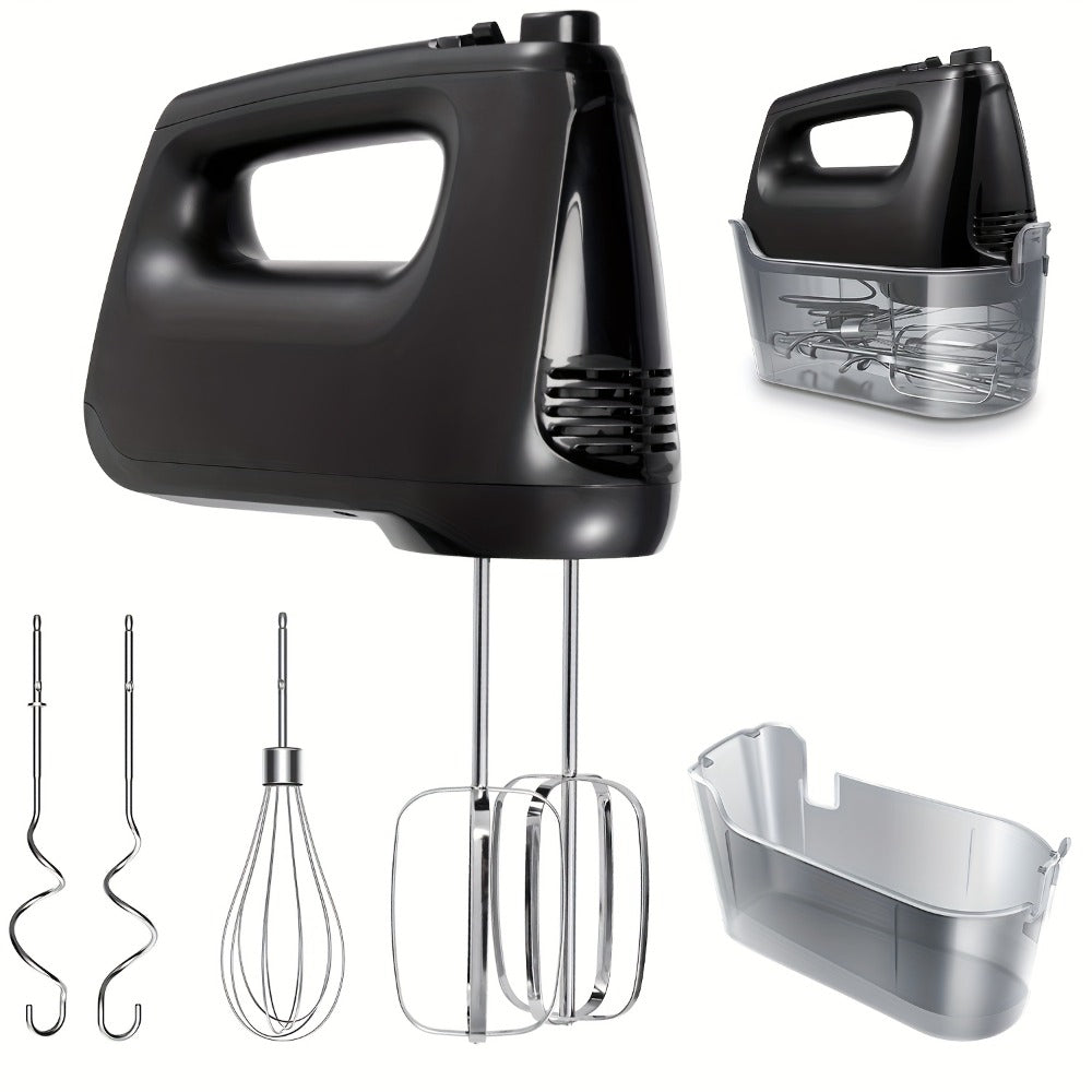 Electric Hand Mixer 250W with Storage Case, 5-Speed Plus Turbo Handheld Mixer with 5 Stainless Steel Attachments (2 Beaters