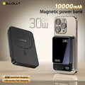 Power Bank Magnetic 6000-15000mAh with 30W Wired, 15W Wireless, Dual USB-C and Display in Four Colors