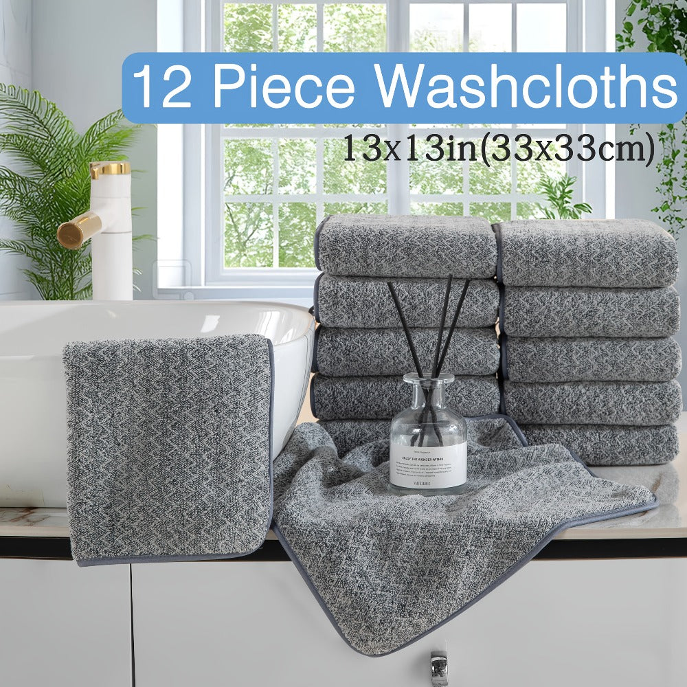 Bath Towel Set 20 Piece 100% Microfiber Absorbent Quick Dry Soft Extra Large Bath Sheets 8 Bath Towels 12 Washcloths Home Bathroom Spa Gift