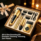 USB Precision Hair Clipper Set for Men, Wireless Electric Clippers & Nose Trimmer Shaver for Everyday Face, Beard and Body Grooming