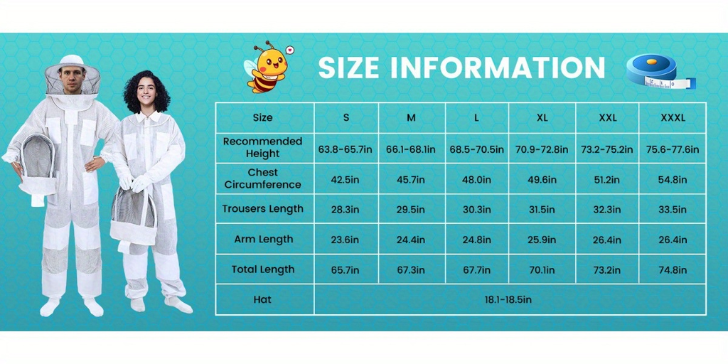 Beekeeping Suit Triple Layer Sting-Resistant Gloves 2 Veils S-3XL for Garden, Patio and Yard Use