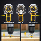 Cordless Power Tool Combo Kit for Dewalt 20V Battery - Impact Wrench 1500Nm, Brushless Drill & Screwdriver Set for Home & Construction