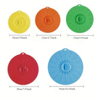 Silicone Food Lids 7 Pack 5 Sizes Reusable Stretch Lids for Bowls Cups Pots Pans – BPA Free Microwave Splatter Cover Airtight Leakproof Food