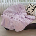 Cooling Blanket for Summer – Breathable Lightweight Throw with Soundwave Embossed Striped Design, 100% Polyester Machine Washable Blanket