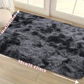 Area Rug Tie-Dye Polyester Plush Mat in Four Colors and Two Machine-Washable Sizes for Indoor Rooms