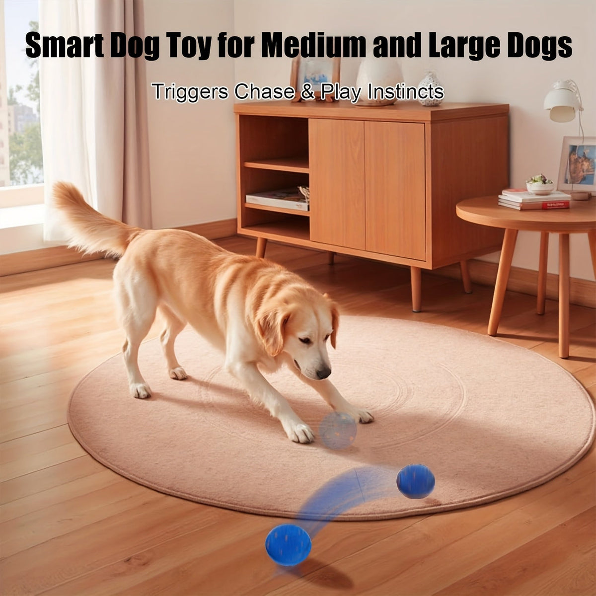 Automatic Moving Dog Ball Toy – Smart Motion-Activated Rolling & Rotating Ball for Medium Large Dogs, E-TPU Durable Bouncy Enrichment Toy