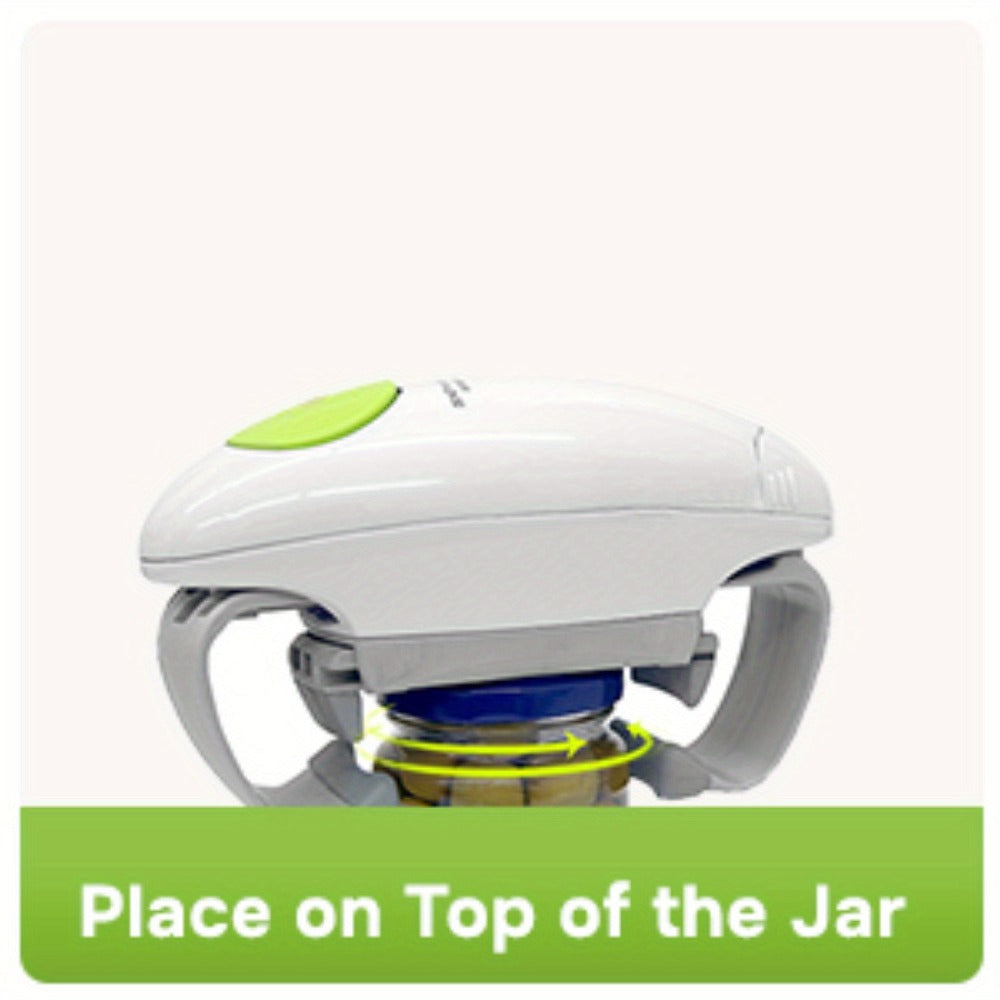 Electric Jar Opener for Elderly & Weak Hands – One-Touch Auto-Off, High Torque Battery-Powered Jar Lid Opener with Ergonomic Design