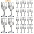 Plastic Champagne Glasses 48 Pack – 7oz Stemmed Crystal Clear Reusable Cups for Wedding, Party, Bridal Shower, Christmas, Halloween