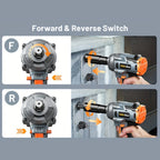 Power Tools TaskStar 3/8 Inch Cordless Ratchet or Wrench Set with 40 Nm Ratchet Option and Variable Speed