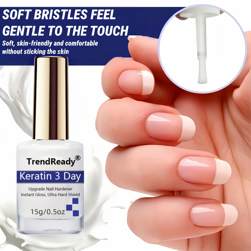 Nail Hardener for Weak Brittle Splitting Nails 2 Pack – Fast Drying White Nail Strengthener with Vitamin E