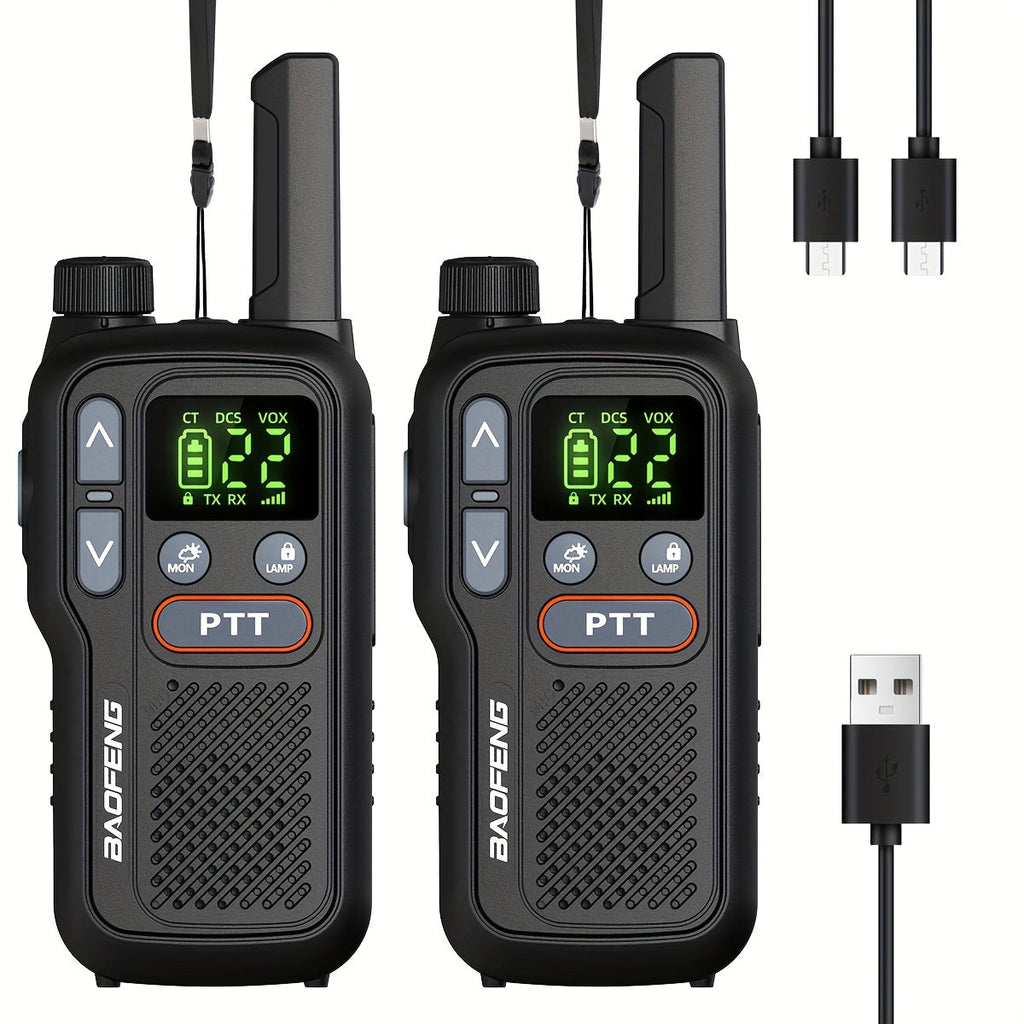 FRS Two Way Radio Rechargeable, BAOFENG BF-T18 Walkie Talkies Long Range with NOAA Weather Alert, VOX Hands-Free, 1500mAh USB-C Battery