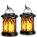 Solar Lantern Outdoor Hanging Lights Flickering Flame IPX5 12Hrs Garden Yard Patio Decor Classic Black Antiqued Bronze 2 or 4 Pack