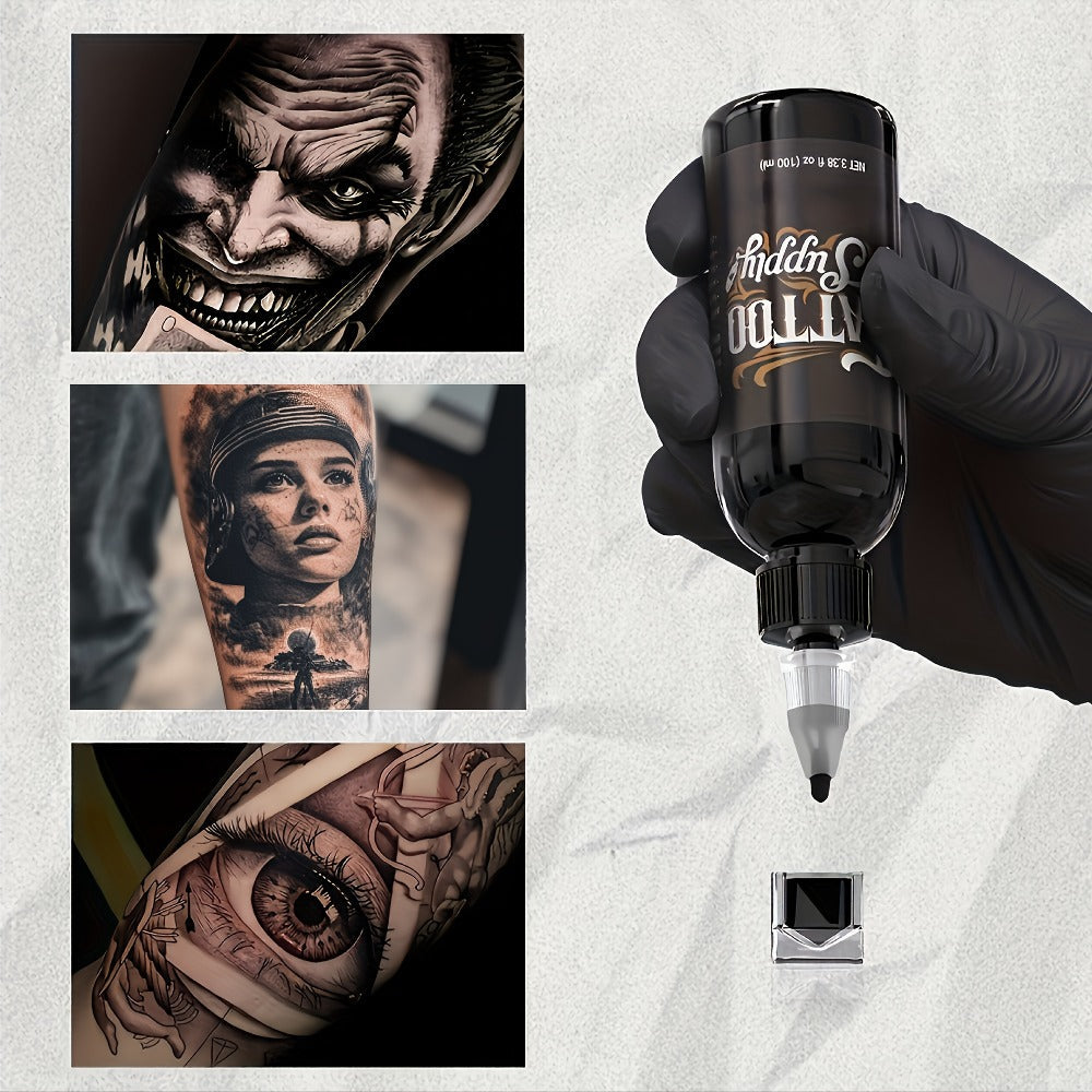 Tattoo Ink Neebol Lining and Shading Black Bottle Options in 100ml or 250ml with Four with Item-Specific Color, Capacity and Bottle Choices