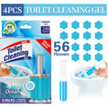 Flower Gel Toilet Stamp Cleaner with Dispenser in Six Scent Labels and 4- or 8-Piece Checkout Packs