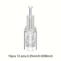 Microneedling Cartridges 10pcs Replacement Needle Tips for Derma Pen, 12 Pin 36 Pin R-Nano 0.25mm Screw-Lock