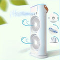 Dual-Head Misting Fan with Top-Fill Reservoir, Adjustable Heads, Spray Control and USB Rechargeable Power