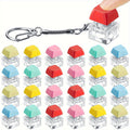 Twenty-Piece Keyboard Keycap Fidget Keychain Set with Mixed Pastel Colors and Clickable Switches