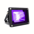Single Rectangular UV Black-Light Flood Lamp with Adjustable Stand, Black Housing and Corded Lead