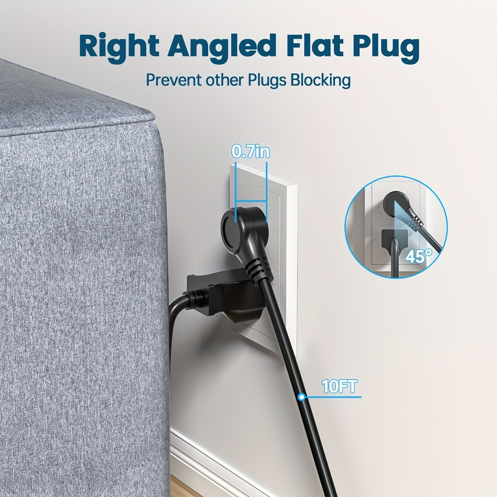 Night Light Power Tower Surge Protector 17-in-1, 12 AC Outlets & 5 USB Ports, 10.2ft Extension Cord