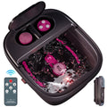 Collapsible Foot Spa Bath with Heat Bubble Massager & Remote Temperature Control – 3 Pedicure Attachments Foldable Foot Soak Tub with Handle