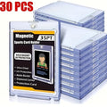 30pt Magnetic Card Holders 30/60 Pack – Clear Hard Plastic One-Touch Trading Card Cases, Protective Display Holders for Baseball, Sports