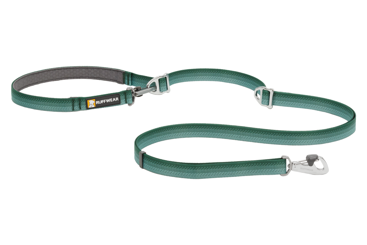 Adjustable Double-Ended Dog Leash River Rock Green (355)