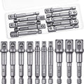 Impact Socket Adapter Set – 1/2" 3/8" 1/4" Square Drive Hex Bit Adapter for Drills & Impact Drivers, Extension Socket Converter