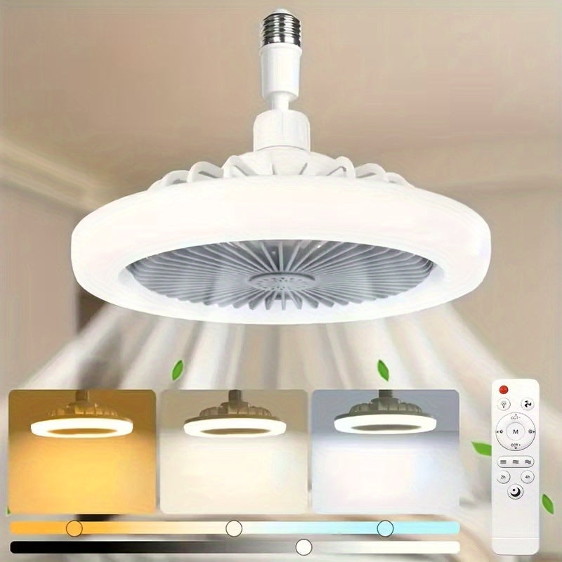 Ceiling Fan Light with Remote Control 3-Speed 3-Color Dimmable LED E26 Base 3000-6500K for Entryways, Bedrooms and Living Spaces