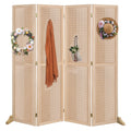 60-Inch Pegboard Room Divider with Pine-and-MDF Panels, Base Options and Four Finish Labels