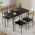 43.3-Inch Five-Piece Dining Table Set with Rectangular Table, Four Scroll-Back Chairs and Three Colors