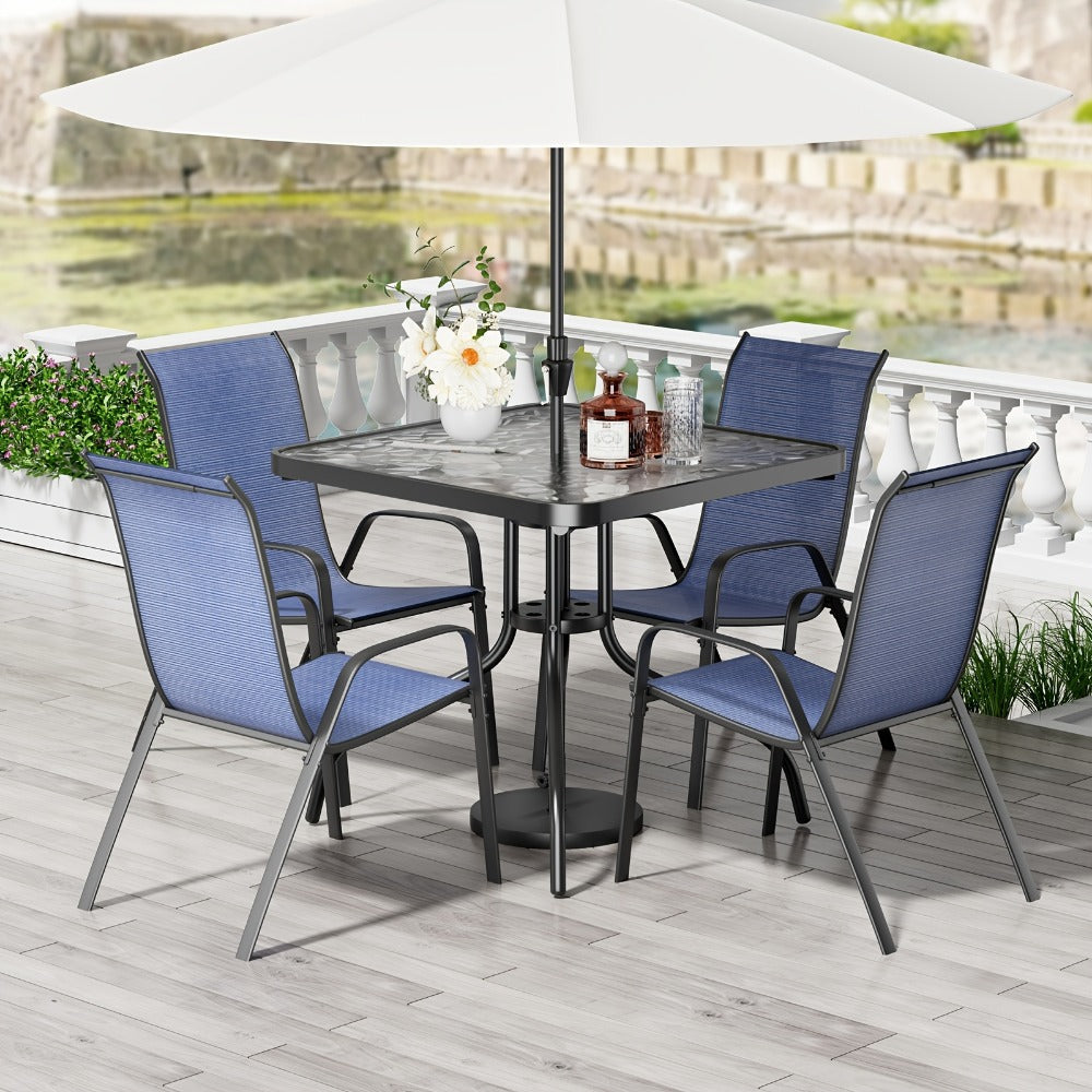 5-Piece Patio Dining Set with Stackable Design for Practical Everyday Home Use detail image - detail view 5
