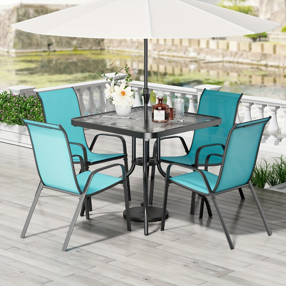 5-Piece Patio Dining Set with Stackable Design for Practical Everyday Home Use detail image - detail view 7