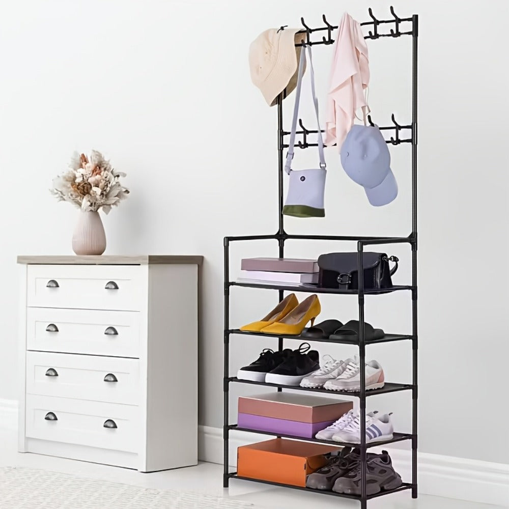 5-Tier Freestanding Coat Rack, Freestanding Garment Rack for Organized Everyday Storage detail image - detail view 3