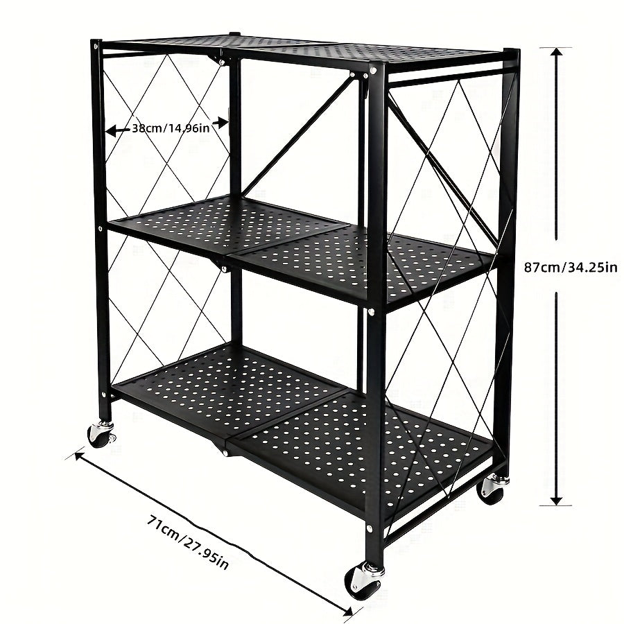 5-Tier Outdoor Storage Rack with Rolling Wheels and Tool-Free Assembly for Patio