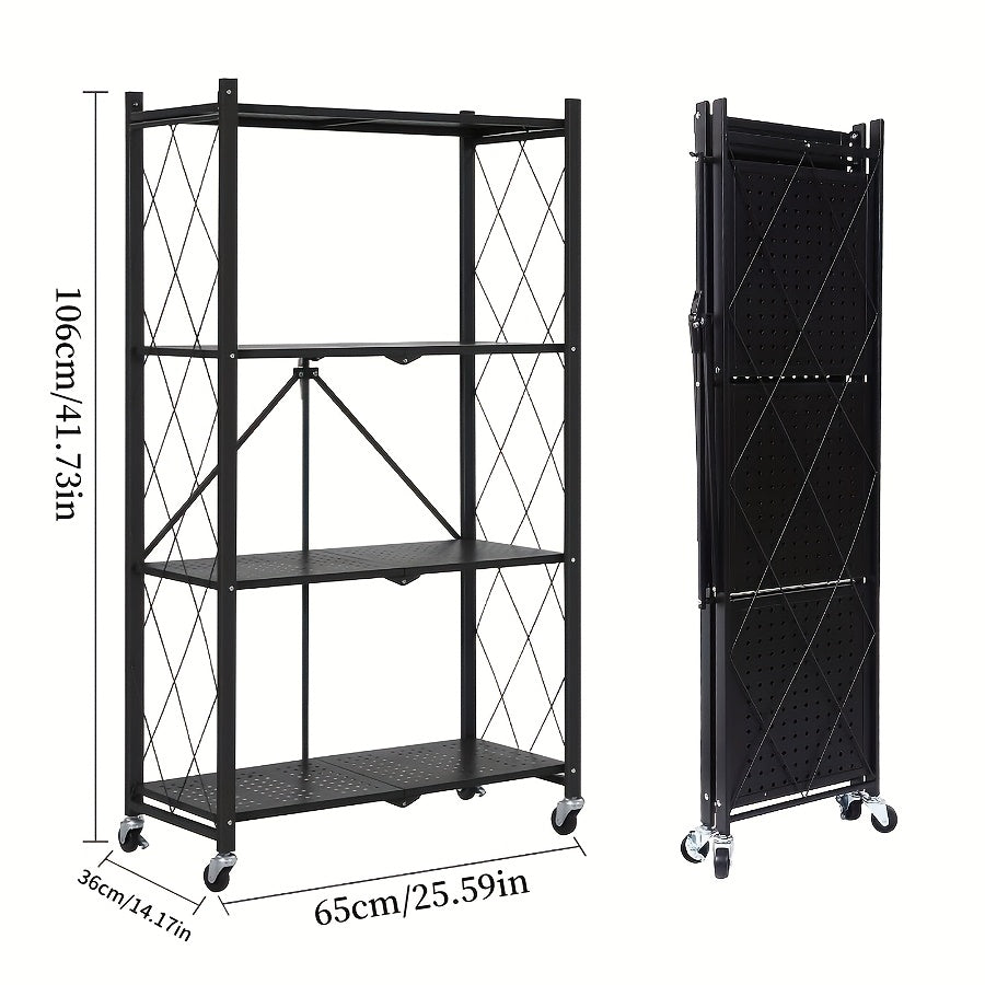 5-Tier Outdoor Storage Rack with Rolling Wheels and Tool-Free Assembly for Patio