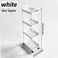 5-Tier Rolling Storage Trolley Rack with Rolling Wheels and Open Shelves for Bedroom