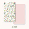 Two-Pack Printed Microfiber Fitted Sheets with Pink Flower, Whale or Deer Patterns for Portable and Home Mattresses