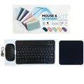 4-in-1 Wireless Keyboard and Mouse Set with Mouse Pad Quiet Rechargeable 2.4G USB Receiver for PC Laptop Tablet Phone Smartphone